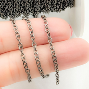 Black Rhodium Sterling Silver Cable Chain